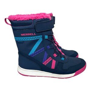 Merrell Snow Crush 2.0 Waterproof Boots Color Navy/Pink Size 4 Youth